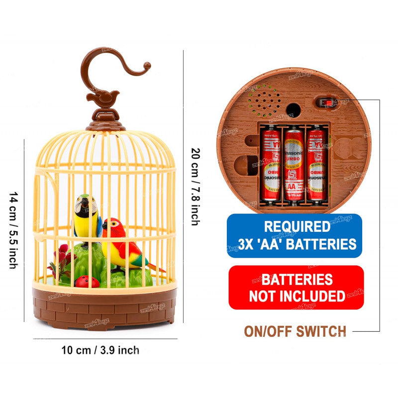 Hanging Cage Singing Moving Chirping Bird Toy
