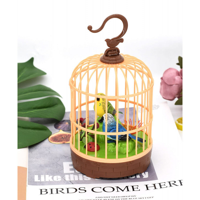 Hanging Cage Singing Moving Chirping Bird Toy