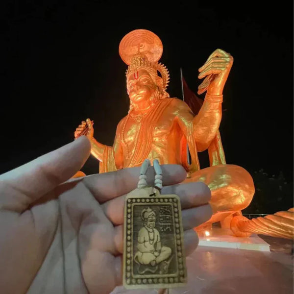 Natural Wood Tulsi Kanthi Mala With Hanuman ji Locket Pendant (Pack of 2)