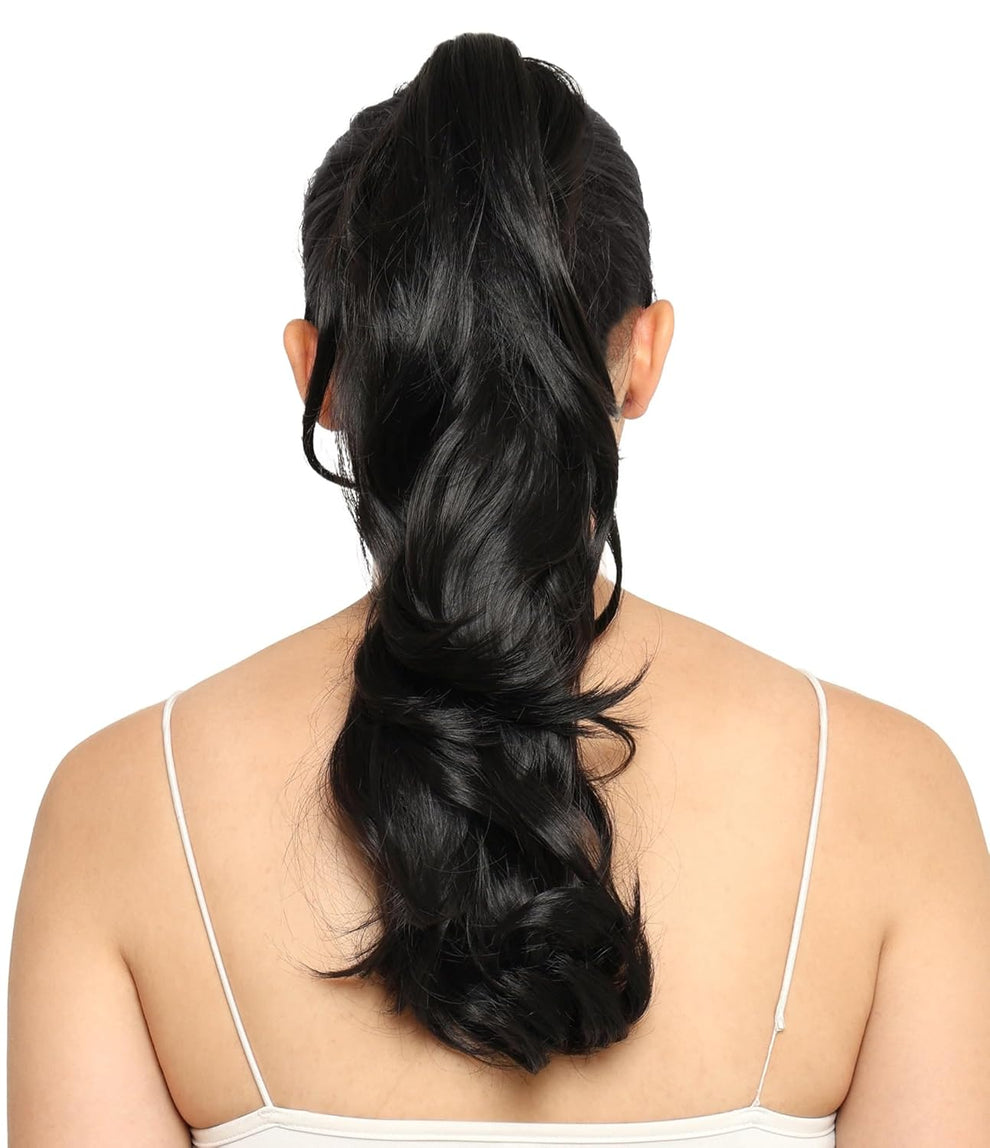 Natural Black Ponytail Hair Extension + FREE Messy Hair Bun (Juda)
