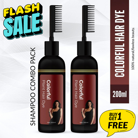 Revitalize Your Hair with Colorful Plant Hair Dye 100ml Comb Shampoo (Pack of 2)